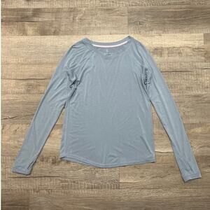 Free Fly Bamboo Viscose Long Sleeve Shirt Size Small Blue Thumb Holes Athleisure